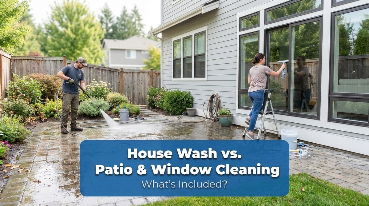 Blog post House Wash vs. Patio & Window Cleaning: What’s Included image